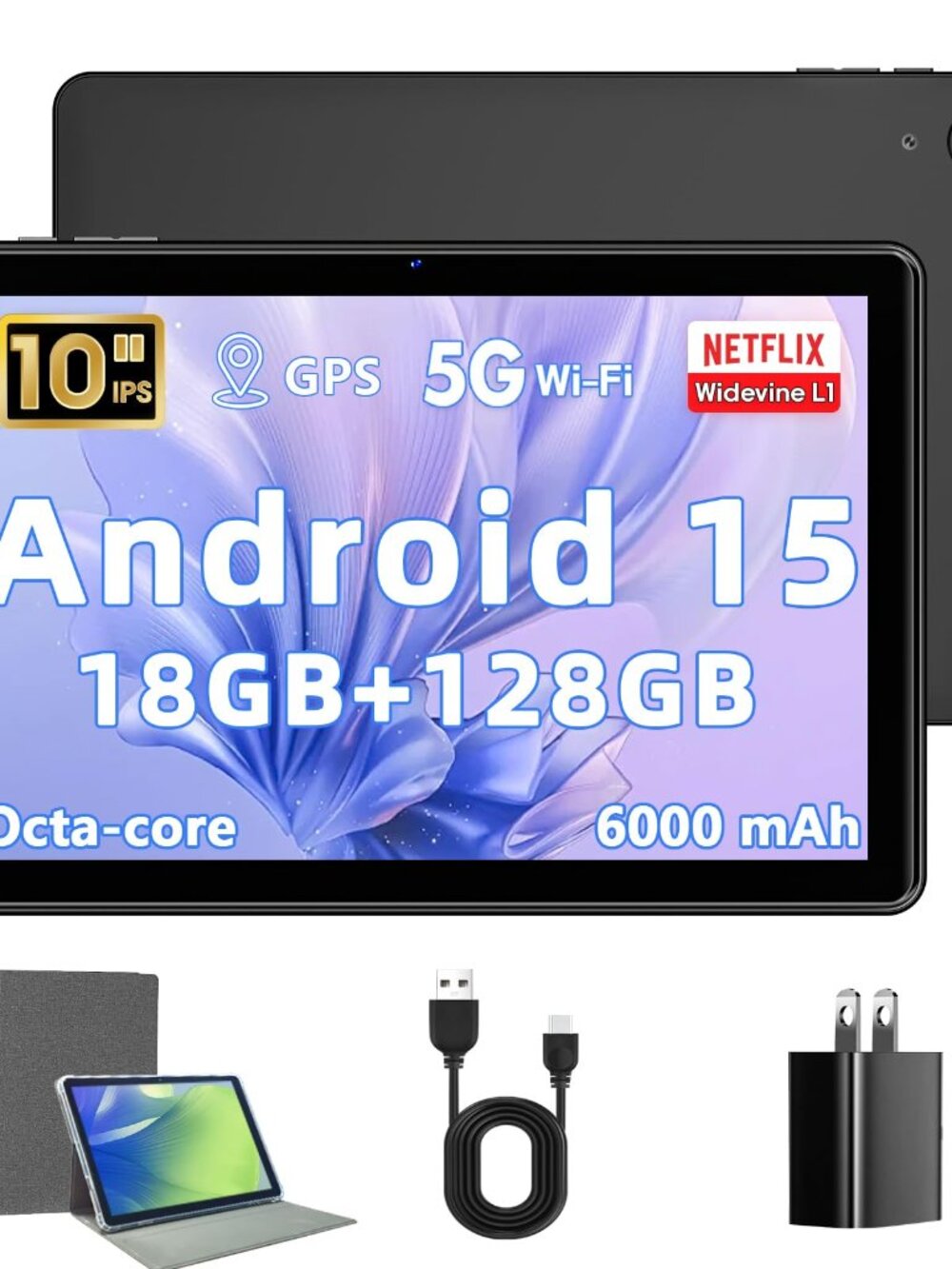 NEW 10.1 Inch Android 15 Tablet with Gemini AI 18GB RAM 128GB ROM 1TB Expandable